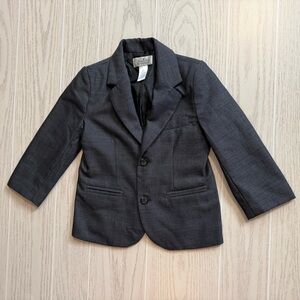 Janie and Jack Toddler Boys Size 3T Gray Wool Herringbone Blazer Formal Jacket
